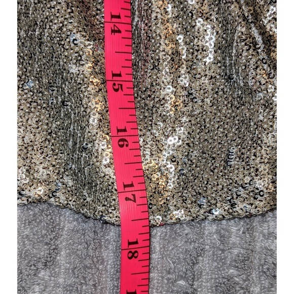 Chaser Sequin Skirt Party‎ Mini Skater Elastic Waist Sparkly Silver S NWT - Picture 8 of 11